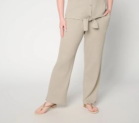 Belle by Kim Gravel Packabelle Slay the Vacay Straight Pants Sandbar Sage, Large