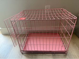 Pink dog cage