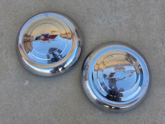 2 OEM 1951 to 1953 Chevrolet Belair 210 & 150 Dog Dish Hubcap Center Cap