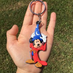 Mickey Mouse Magician Magic Wizard Sorcerer Fantasia Keychain Purse Bag Wallet Lanyard Disney Keychain Disneyland Collectibles Souvenir Travel Gift 