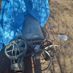 Bunch Of Older Tools (antique) , Air Compressor Some Rims , Tankless  Heater Tank . 