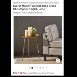 Accent Table Brass  Set of 2
