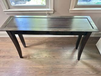 Dark Wood Console Table with Three Drawers