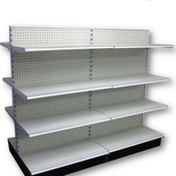 lozier Metal shelfs TL422N and. TL415N gray gondola or slotted wall standards 8 48x22 and 20 48 x 15