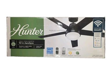 Hunter 50in AeroSync Ceiling Fan WiFi LED Remote Reversible Blades