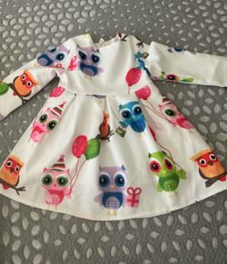 New  dress fits up to 2 years old ! 100% Cotton