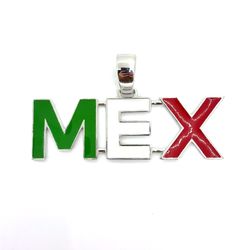 925 Sterling Silver Custom Mexico "MEX" Pendant | Enamel colors 18.1 grams