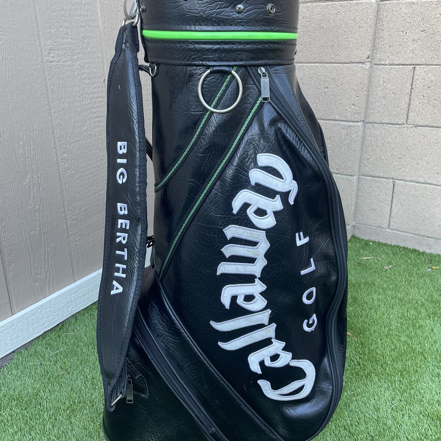 Callaway Staff Golf Bag Leather Black Tour Green Vintage CLEAN