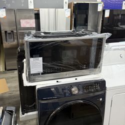 LG -Smart 1.7 cu. ft. Over the Range Convection Microwave Oven with Air Fry in PrintProof Stainless Steel