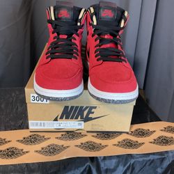  Air Jordan 1 High Zoom Air CMFT Red Suede