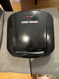 George Foreman 4-Serving Electric Grill and Panini Press, George Tough Non-Stick Coating, Black