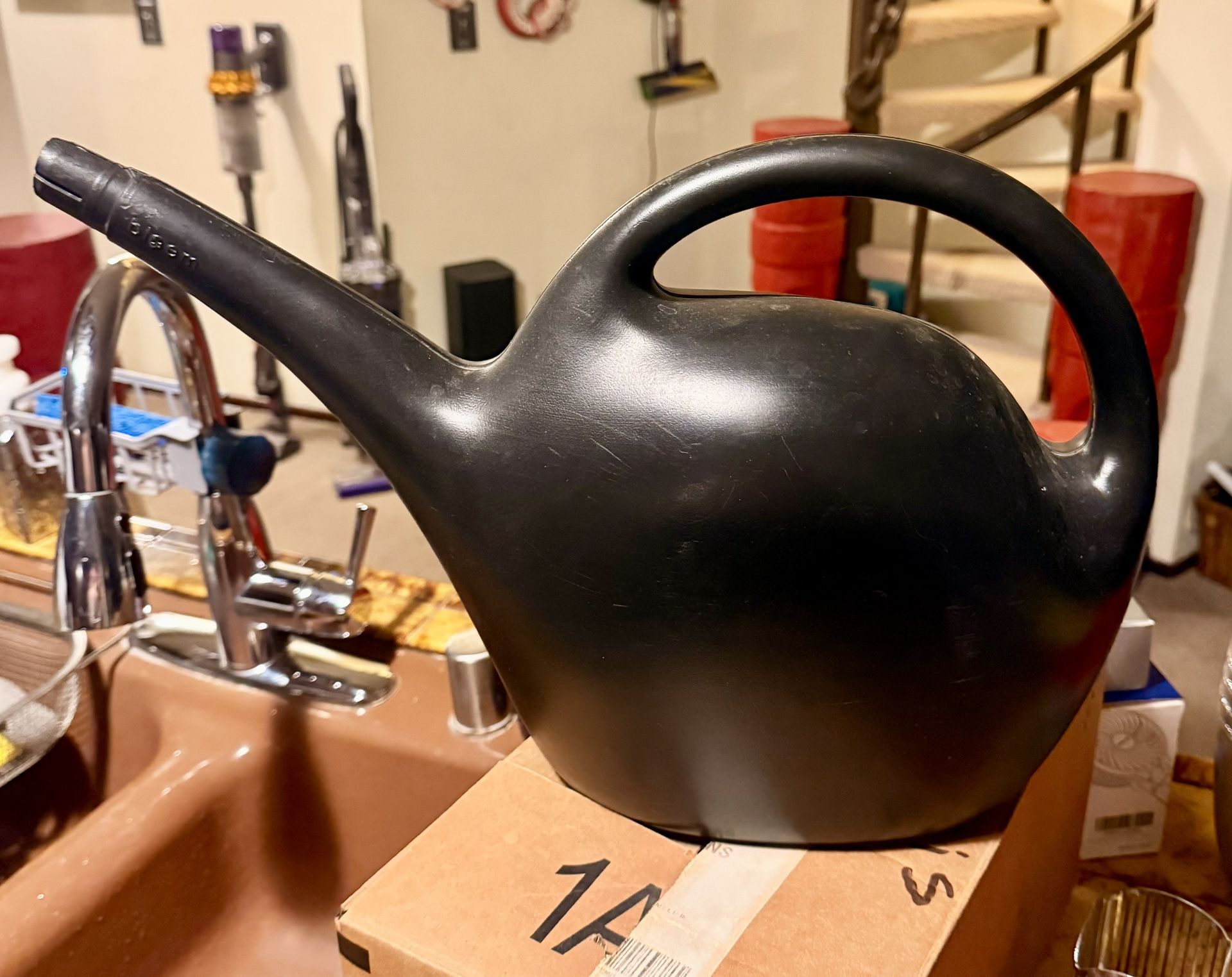Black Plastic Watering Can 2.6 gallons