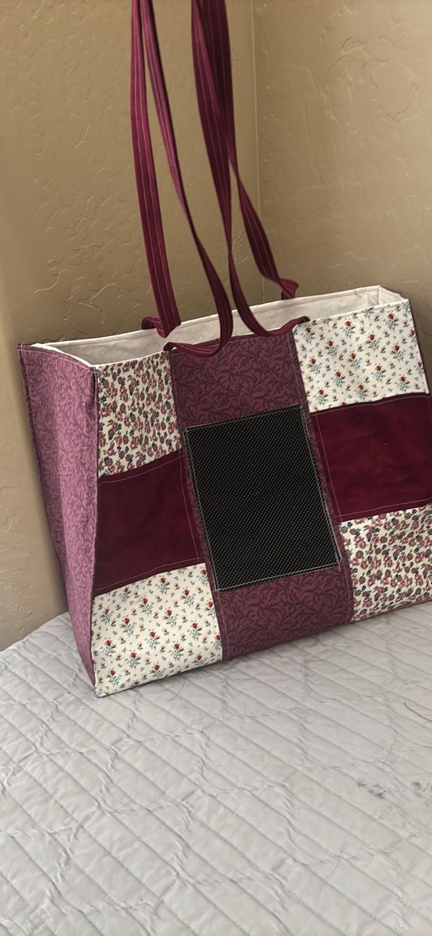 XL Quilted tote bag. Handmade 40$