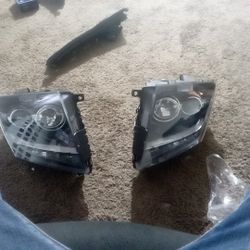 2008-2013 Cadillac CTS Headlights Assemblies Black 
