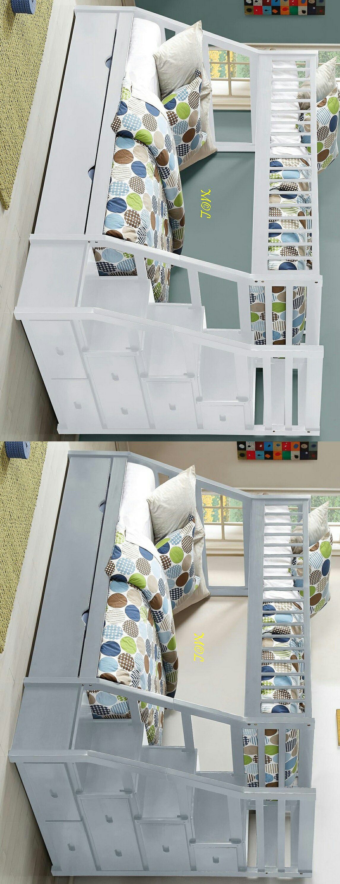 Bunk Bed Twin Over Full Staircase with Trundle