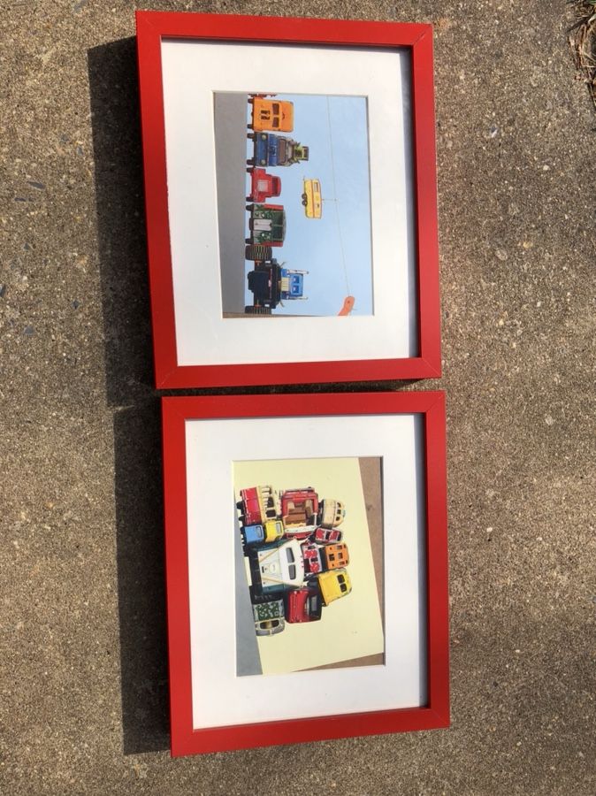 Two pictures framed transports