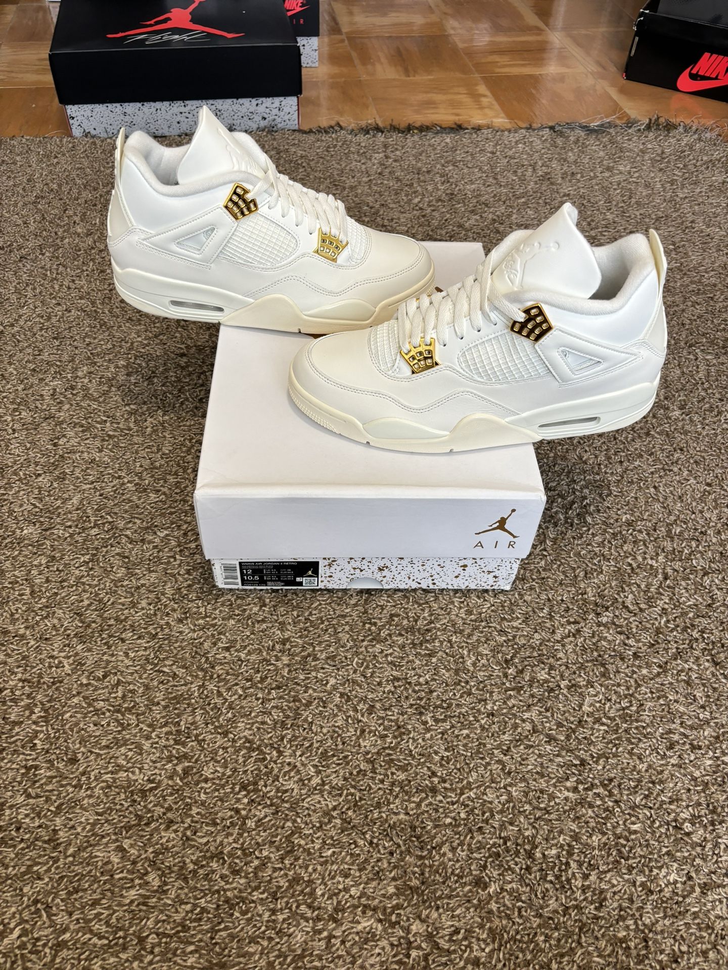 Air Jordan 4 Retro Metallic Gold Size 12W/10.5M