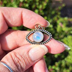 🧿 Handmade | Evil Eye Moonstone Pendant 🧿