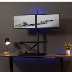 Brand New VIVO Dual Monitor Stand Up Desk Mount Extra Tall 39 inch Pole, Fully Adjustable Stand for up to 27 inch Screens, Black, STAND-V012