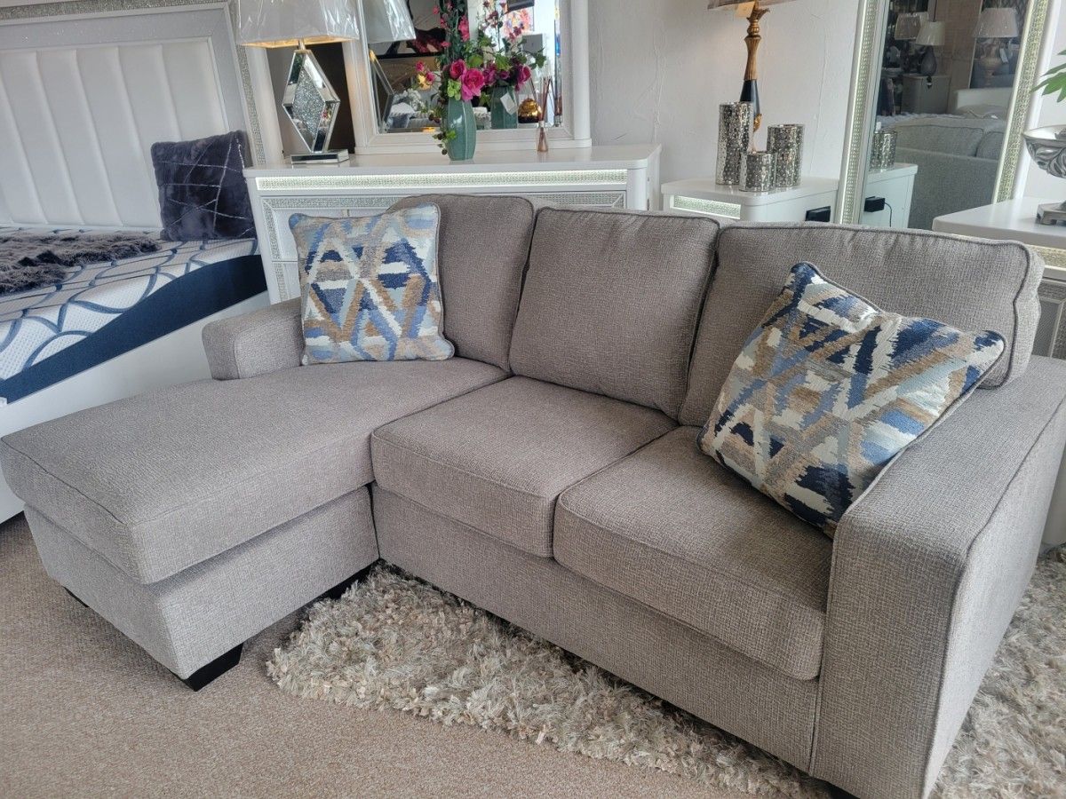 Grey Sofa Chaise (Sectional) Reversible New