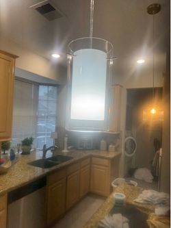 2 hardwired pendulum lights