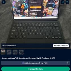 Samsung Galaxy Tab Book Cover Keyboard With Trackpad S10 S9