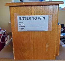Enter to win or suggestion box.