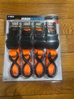 Haul-Master 1” x 15’ Ratcheting Tie-Down Straps 400 lb 4-Pack New