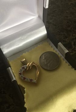 14k gold pendant with ruby and diamonds 1.2 ct