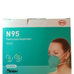 BYD Care N95 Particulate Respirator face mask individually wrapped 20 count