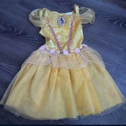 Disney Princess Belle Costume Dress – Size 3T– Glittery Gold & Rose