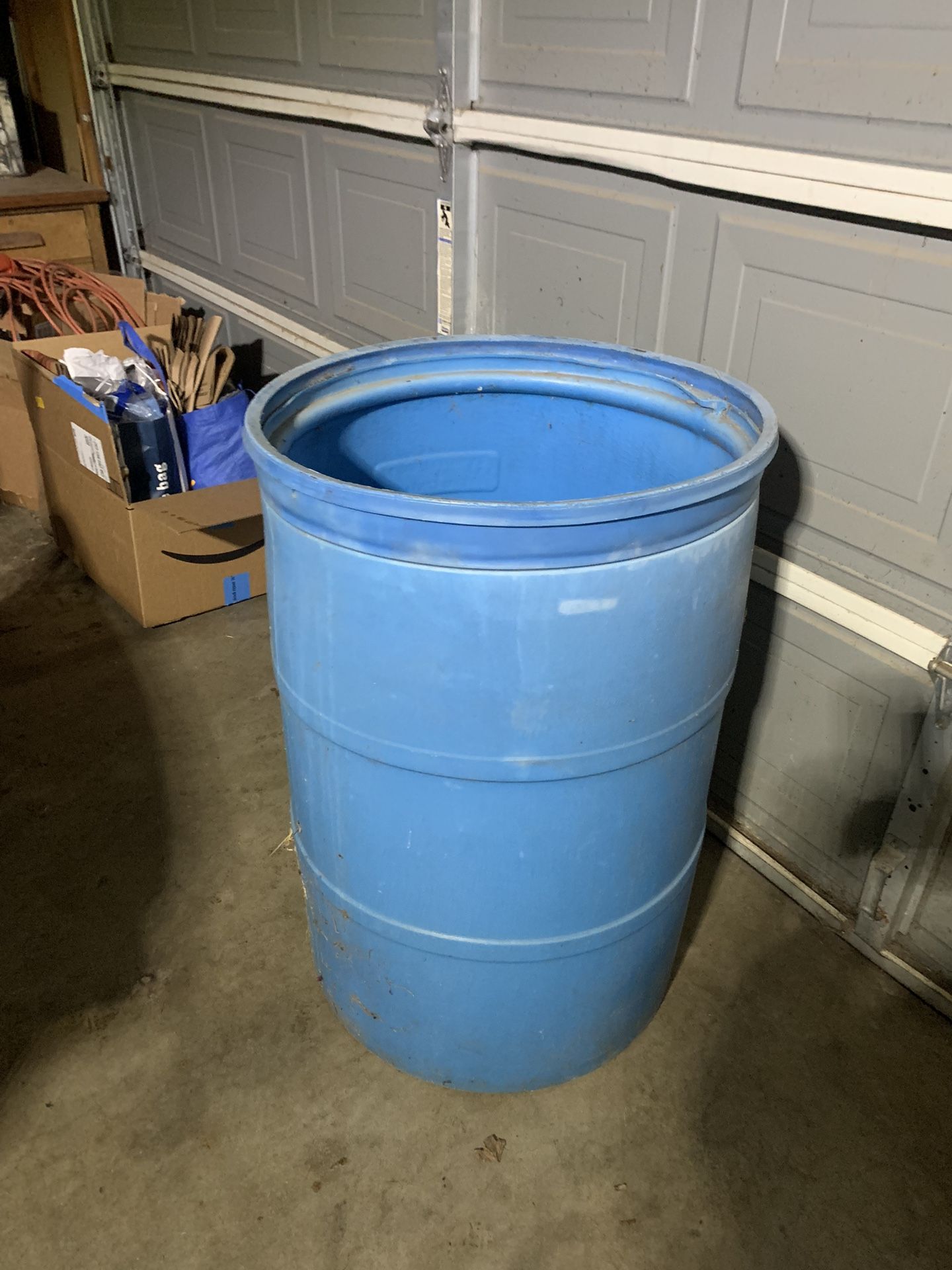 Big Blue Plastic Drum 