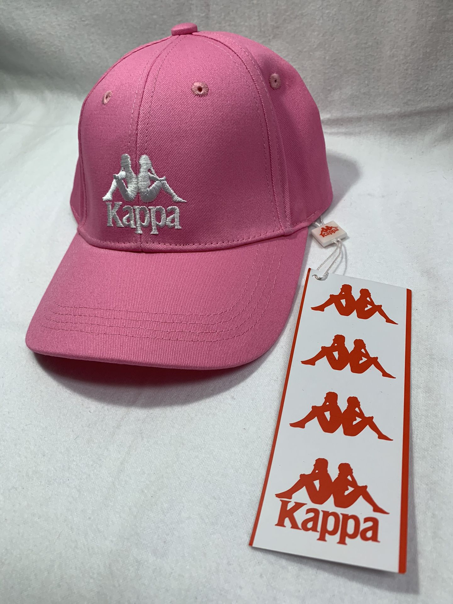 NWT Kappa Logo Pink & White Embroidered Snapback Hat Cap