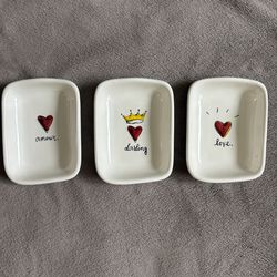 Rae Dunn ceramic trays (set of 3)