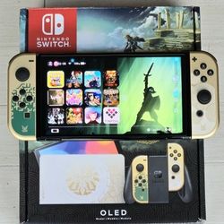NINTENDO SWITCH OLED ZELDA MOD WITH 10000 GAMES AND MOVIES 