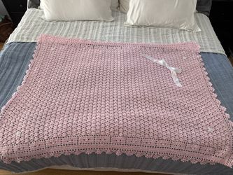 Pink Crocheted Baby Blanket