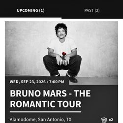 2 Floor Tickets For Bruno Mars