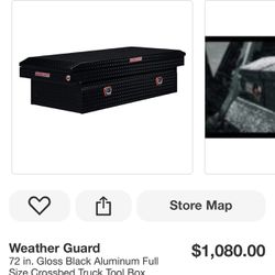 Weather Guard 72 in. Gloss Black Aluminum Full Size Crossbed Truck Tool Box