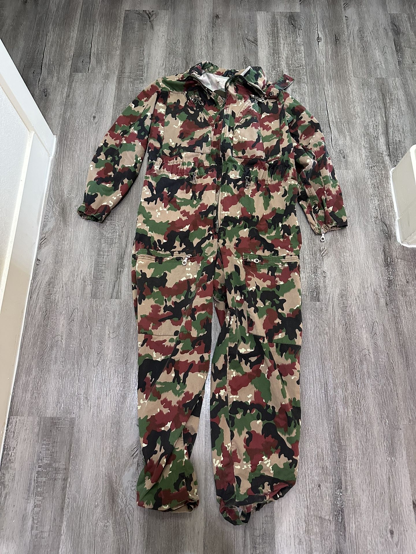 Swiss army surplus alpenflage tank crew overalls coveralls