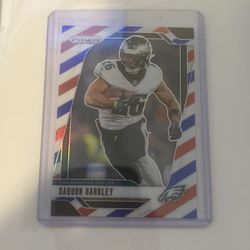 2024 prizm Saquon Barkley red white and blue parallel