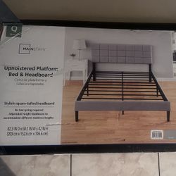 Upholstered Platform Bed & Headboard 