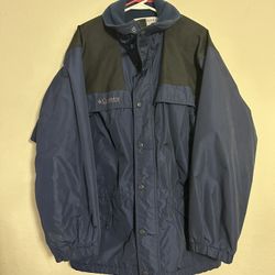 VTG OUTERWEAR 90s COLUMBIA WINDBREAKER FLEECE LINING ZIP UP JACKET SIZE LARGE 