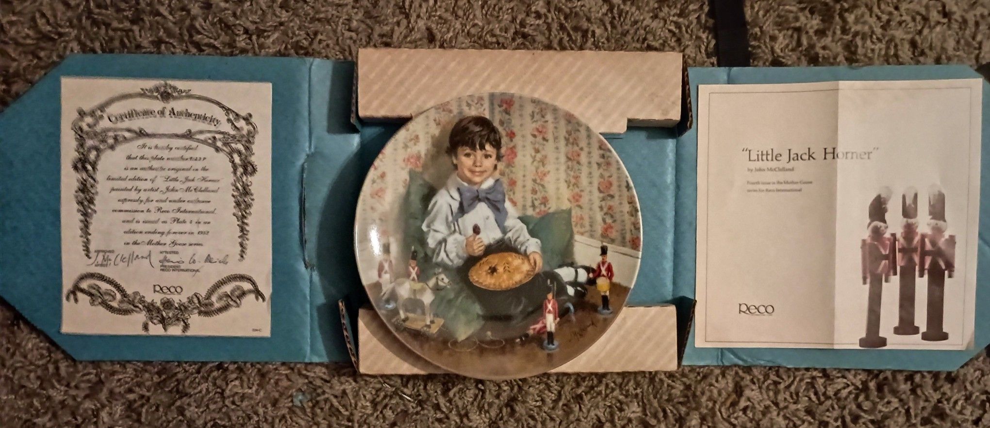1982 Little Jack Horner Limited Edition Collectable Plate