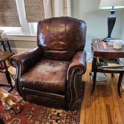 Leather Pressback Club Chair 