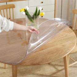 LovePads 45" Round Clear Table Protector 2mm Thick PVC Table Cover