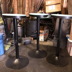 3 Metal & Wood Barstools