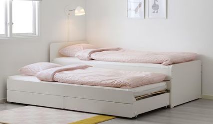 IKEA SLAKT Trundle Bed With Mattress
