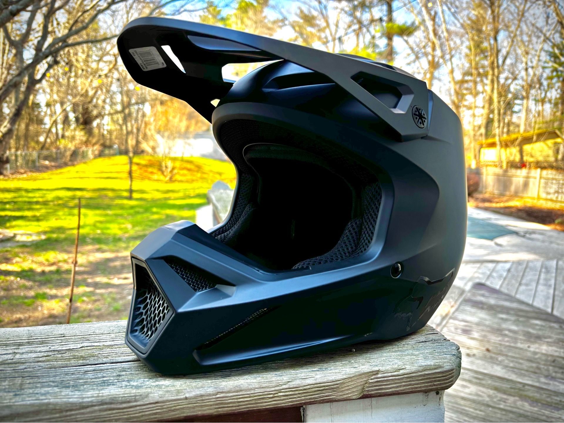 Fox Racing Youth V1 Motocross Helmet – Matte Black (Large)