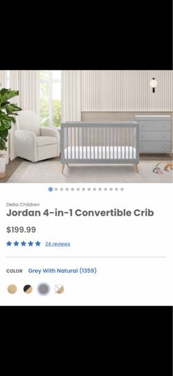 Crib/ Jordan 4in1 Convertible Crib/ baby/ toddler/ nursery/ bedroom/ kids/ bed/ furniture/ new