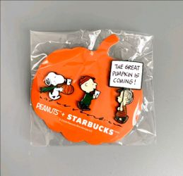 Starbucks Peanuts Enamel Pin Set Snoopy Great Pumpkin Halloween 2026 New Sealed
